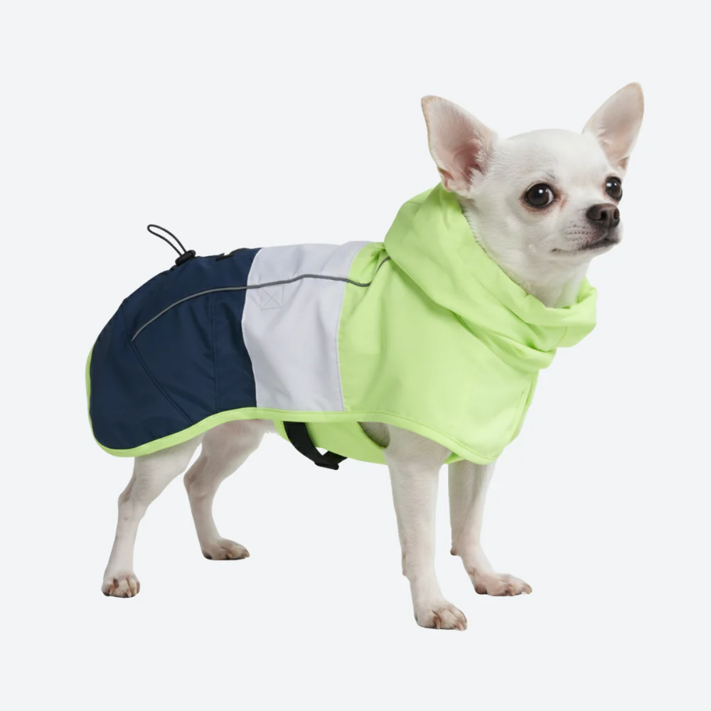 Breatheshield™ Dog Raincoat  - Lime White Navy - Image 3