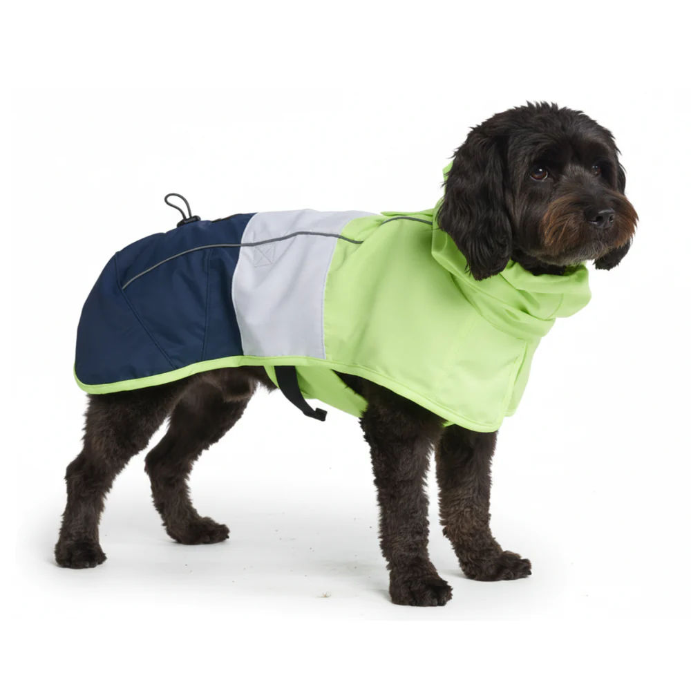 Breatheshield™ Dog Raincoat  - Lime White Navy - Image 4