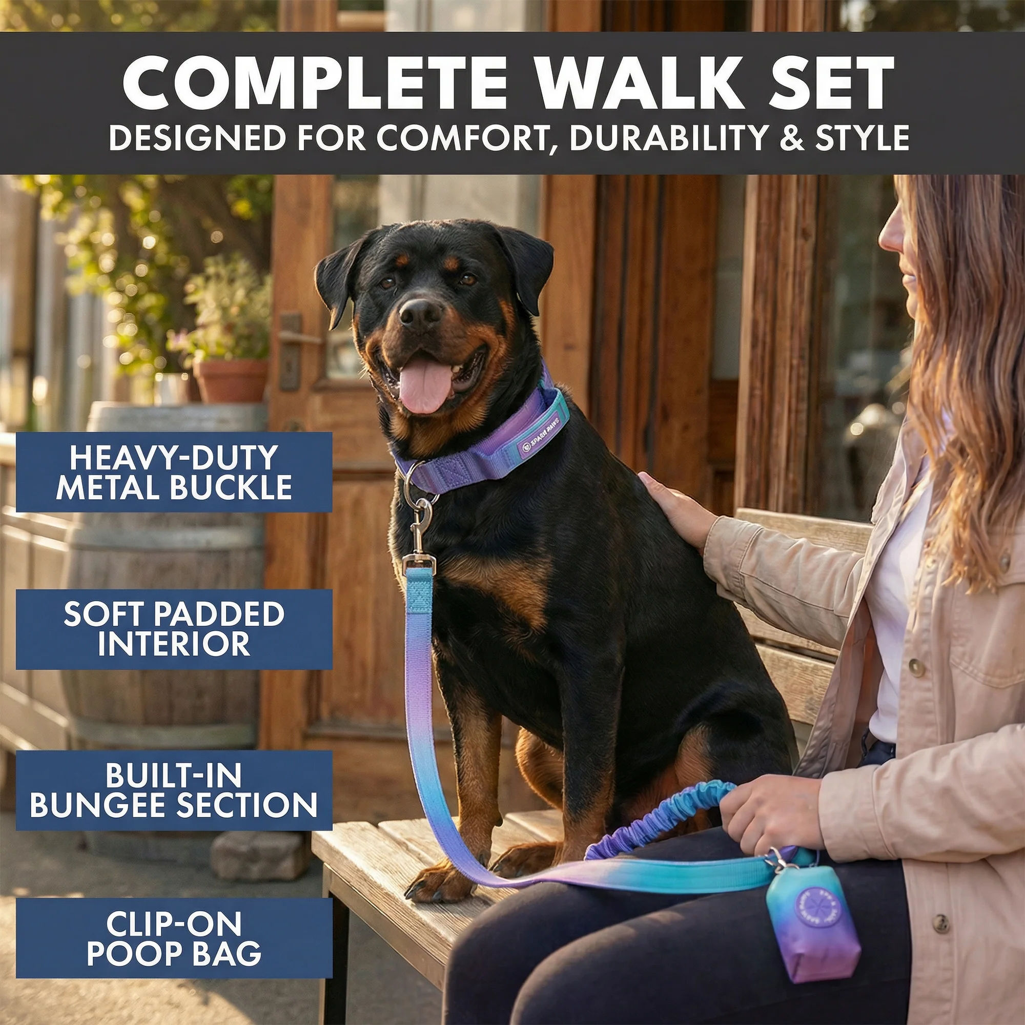 Comfort Control Collar and Multipurpose Leash Set - 90s Retro - Image 4