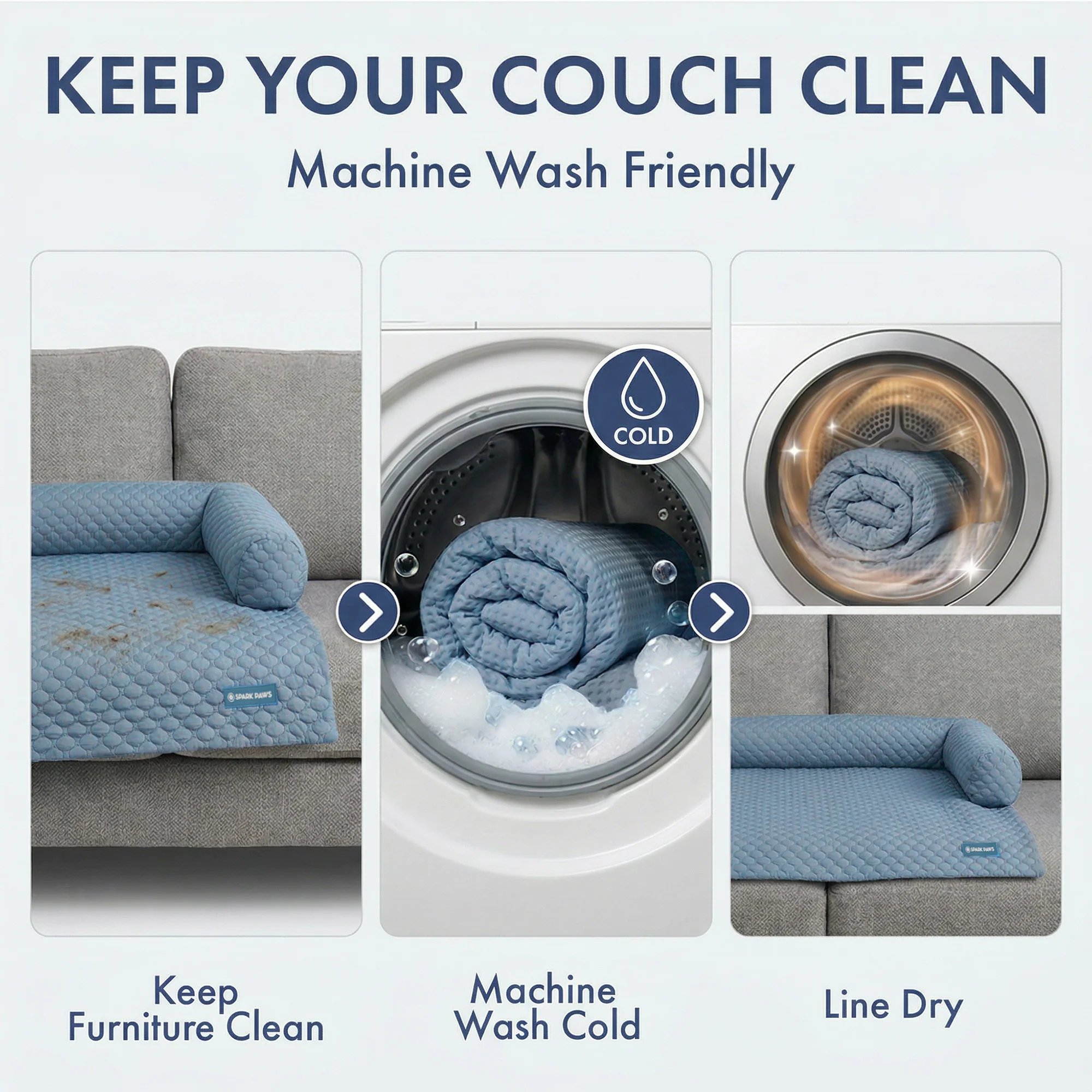 Frostcore™ Cooling Couch Cover Dog Bed - Ash Blue (2) - Image 10