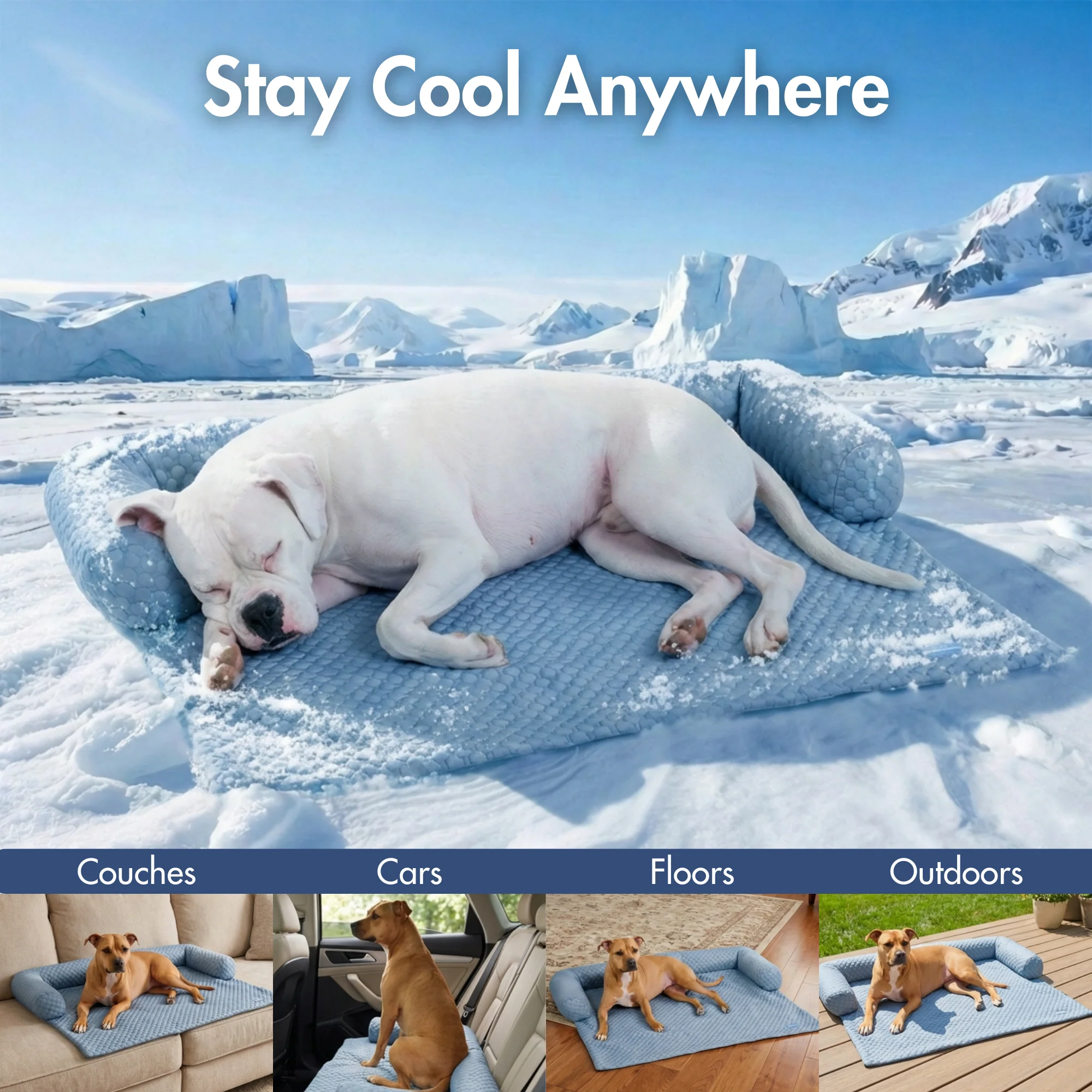 Frostcore™ Cooling Couch Cover Dog Bed - Ash Blue (2) - Image 11