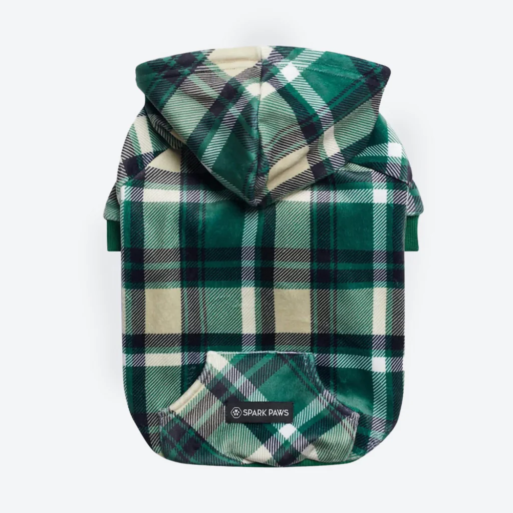 Green Plaid Dog Hoodie - Image 8