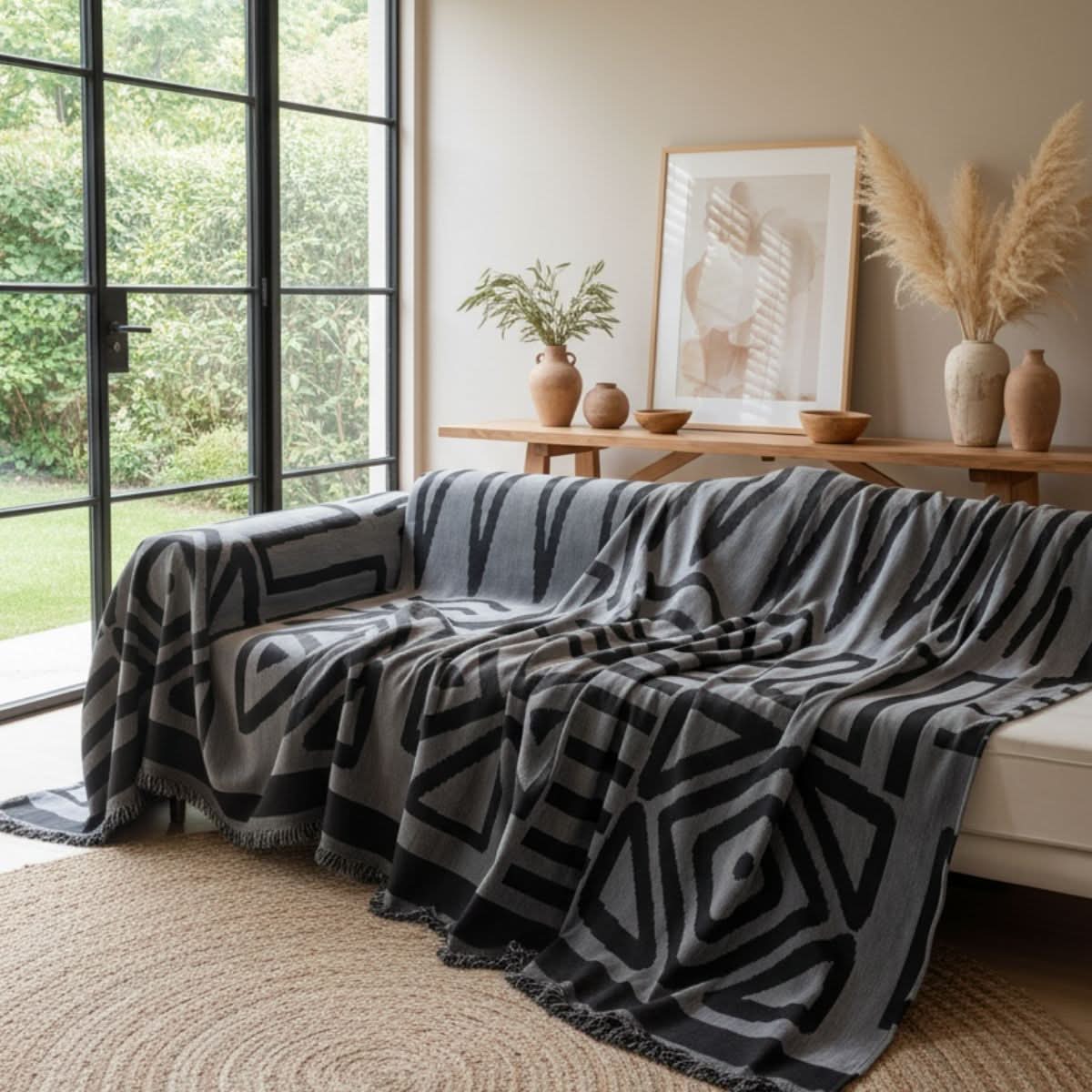 Pet Couch Cover - Boho Dark Grey - Image 4