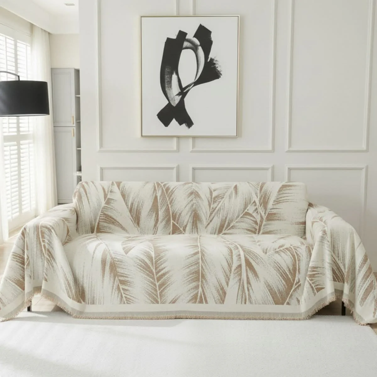 Pet Couch Cover - Leaves Beige - Image 4