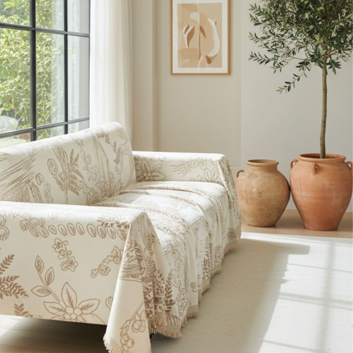 Pet Couch Cover - Lily of The Valley Beige - Image 2