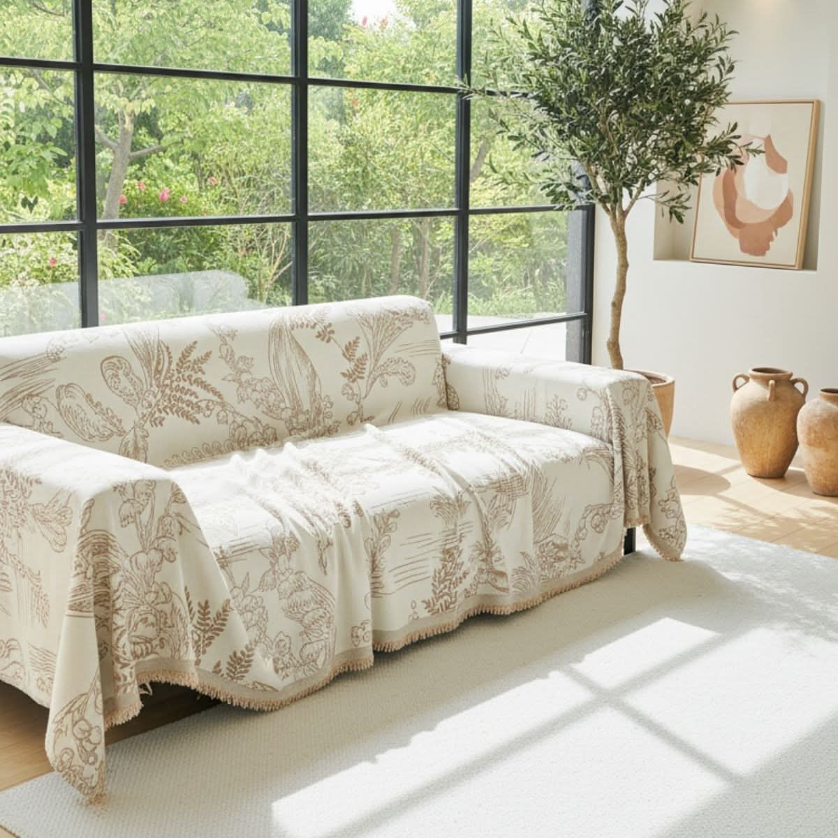 Pet Couch Cover - Lily of The Valley Beige - Image 3