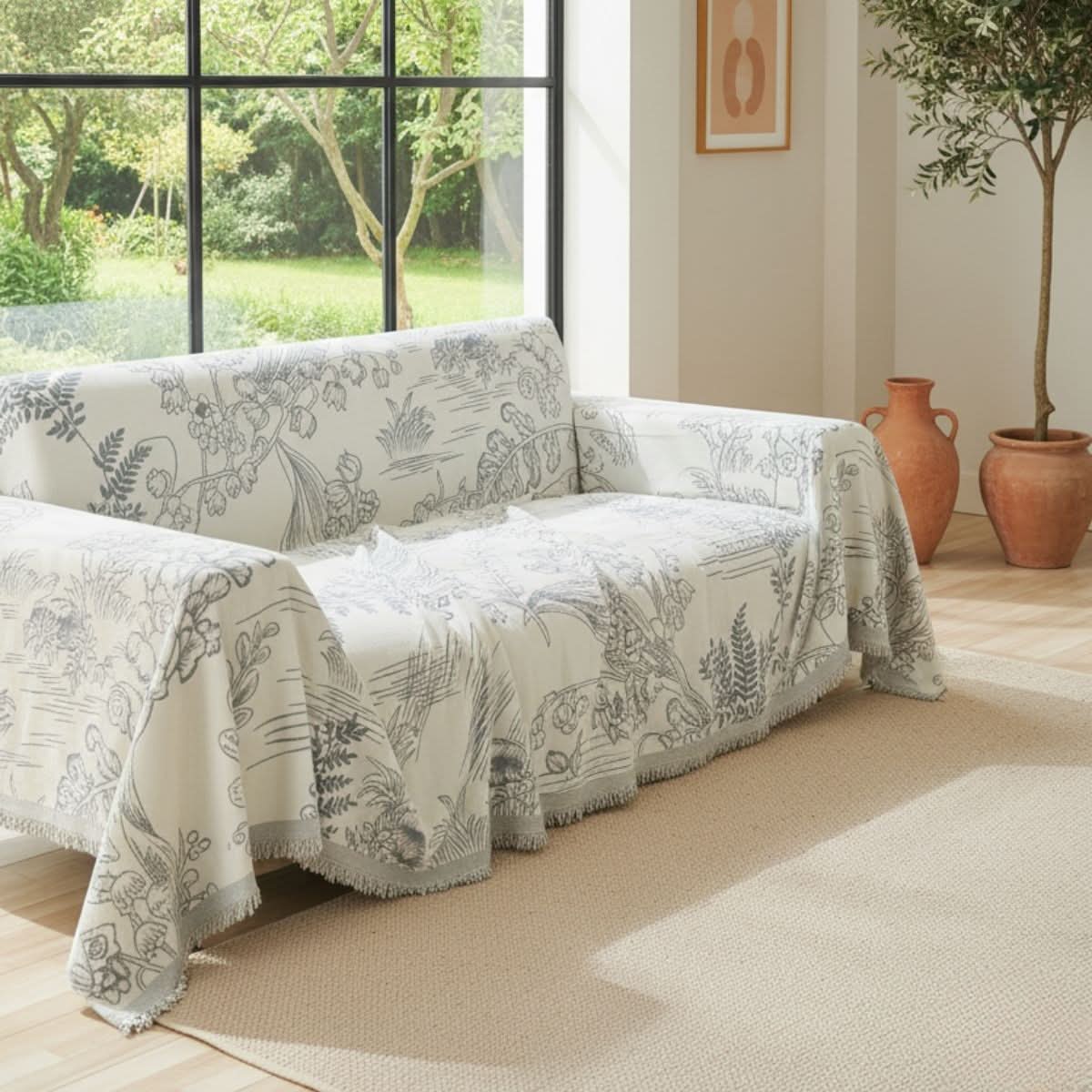 Pet Couch Cover - Lily of The Valley Grey - Image 2