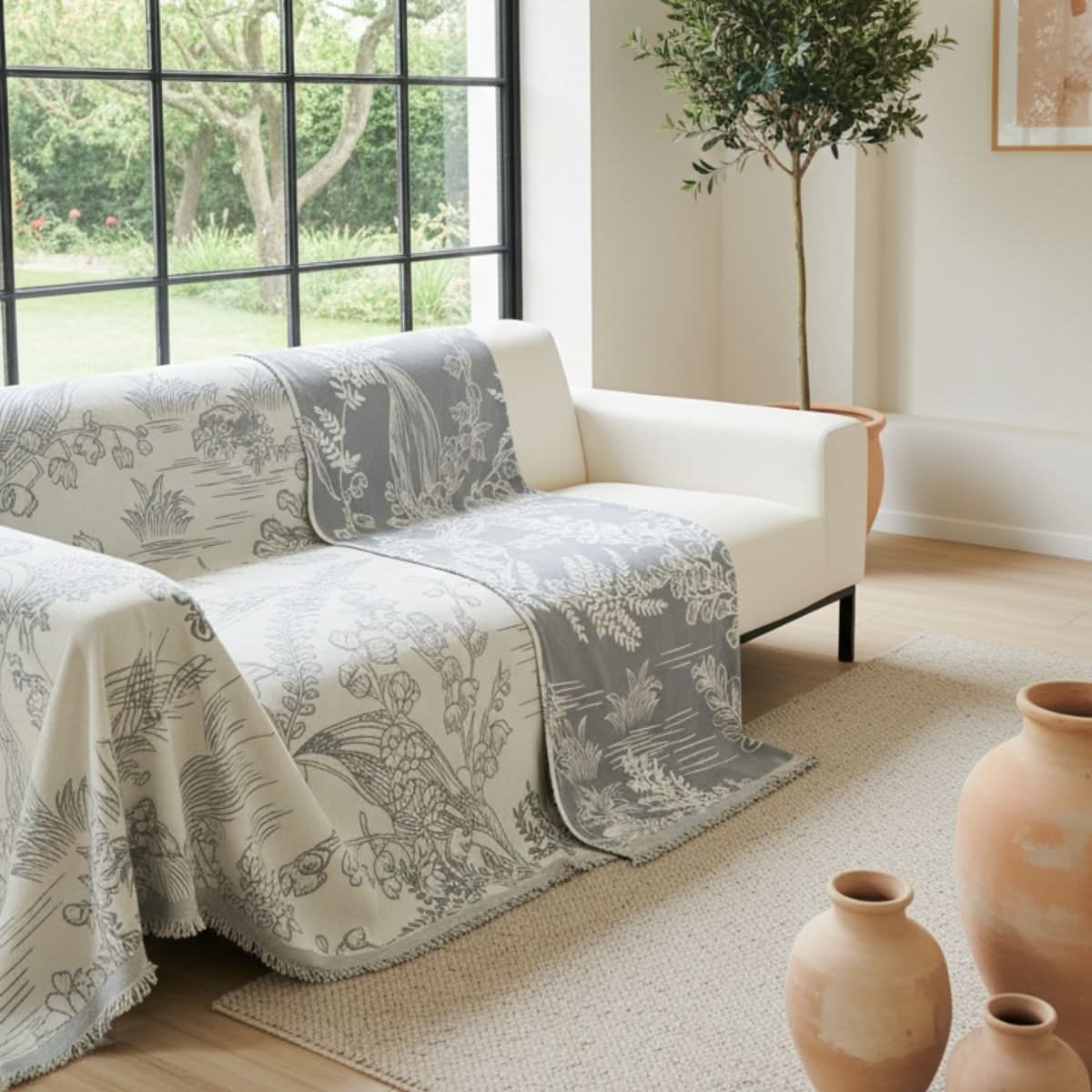 Pet Couch Cover - Lily of The Valley Grey - Image 3