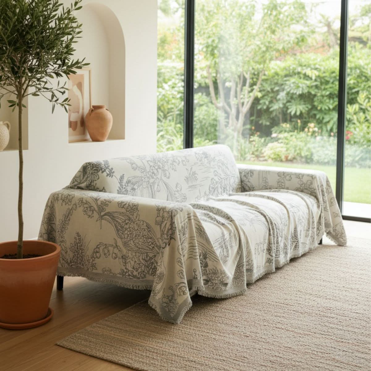 Pet Couch Cover - Lily of The Valley Grey - Image 4
