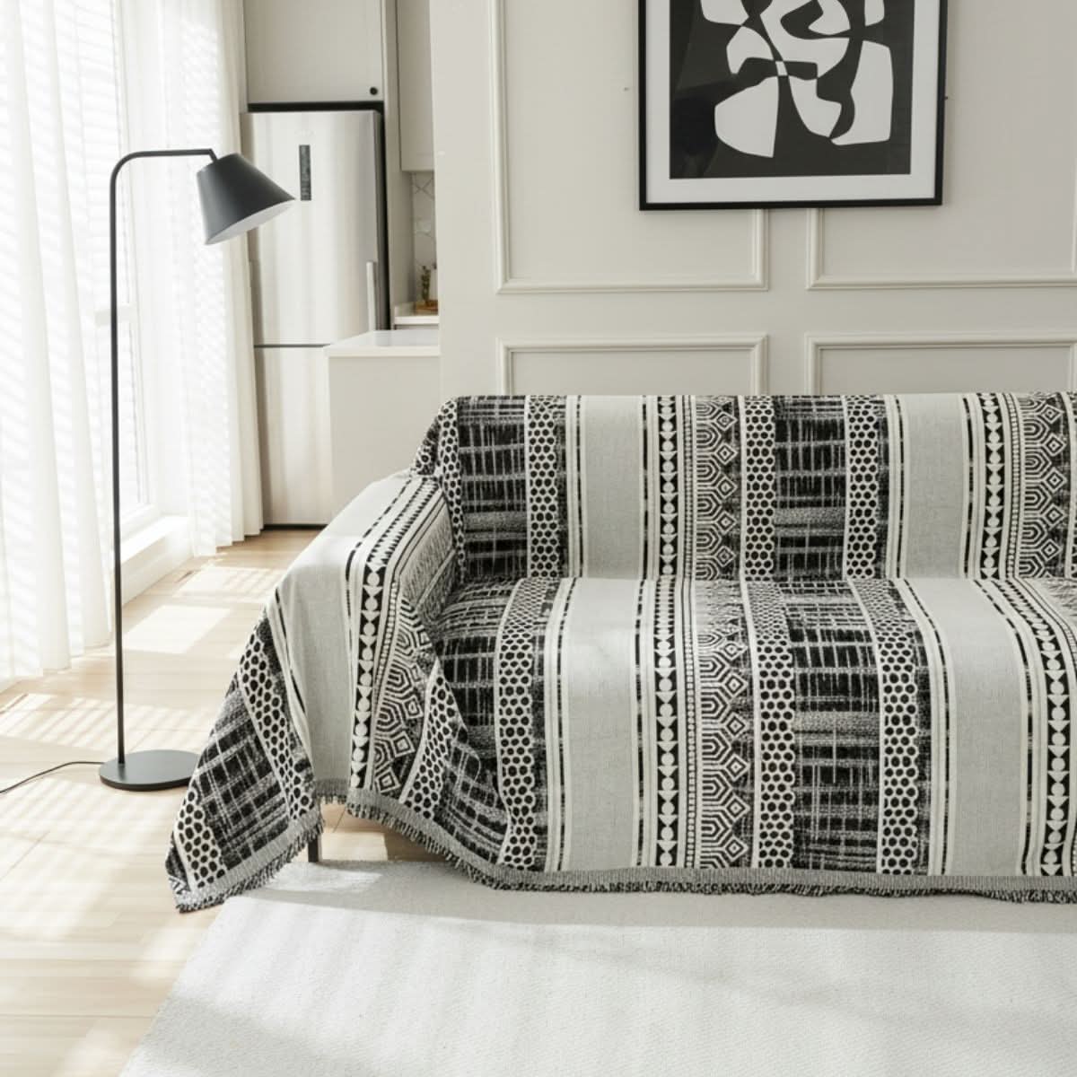 Pet Couch Cover - Modern Mosaic Black - Image 3