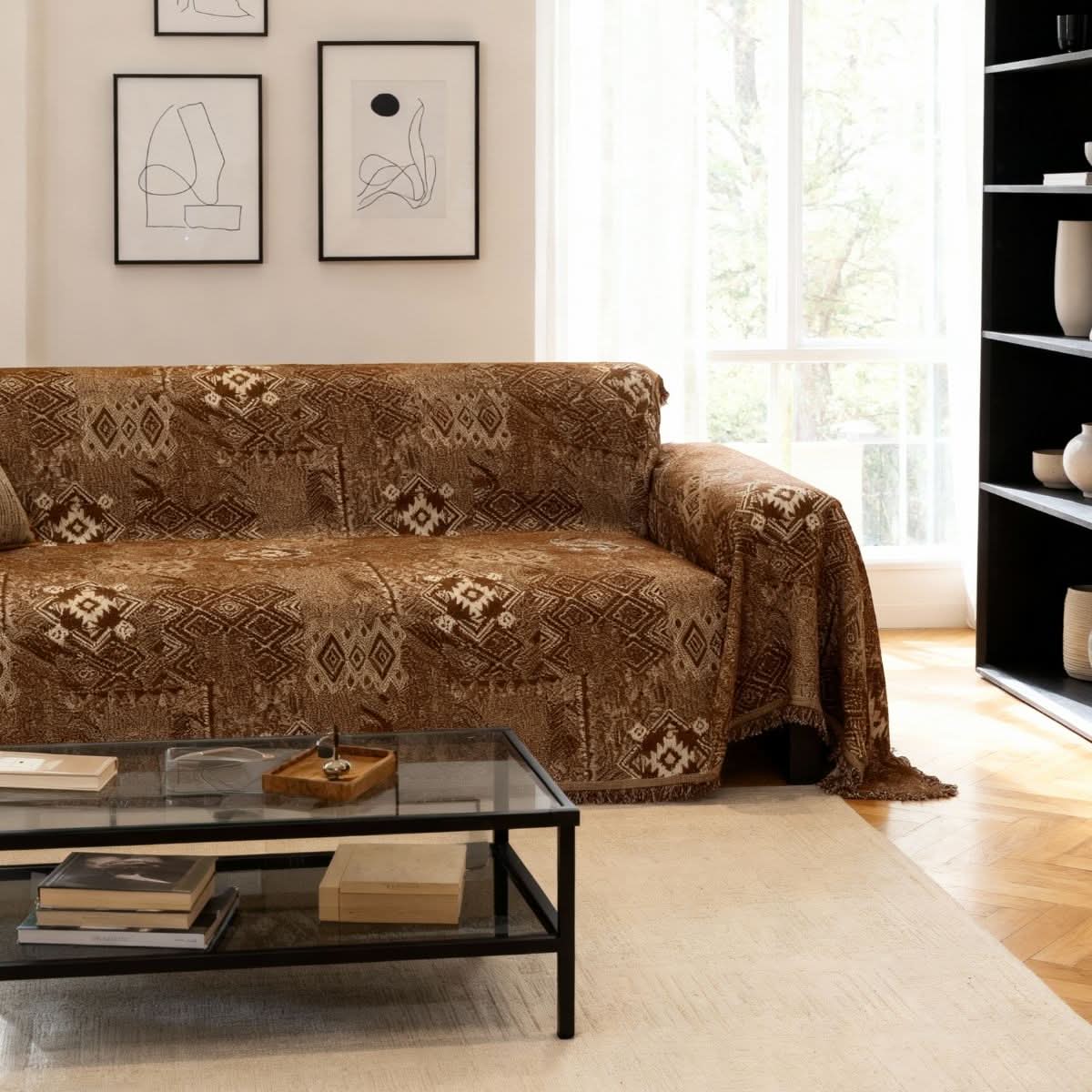 Pet Couch Cover - Rustic Bohemian Brown - Image 3