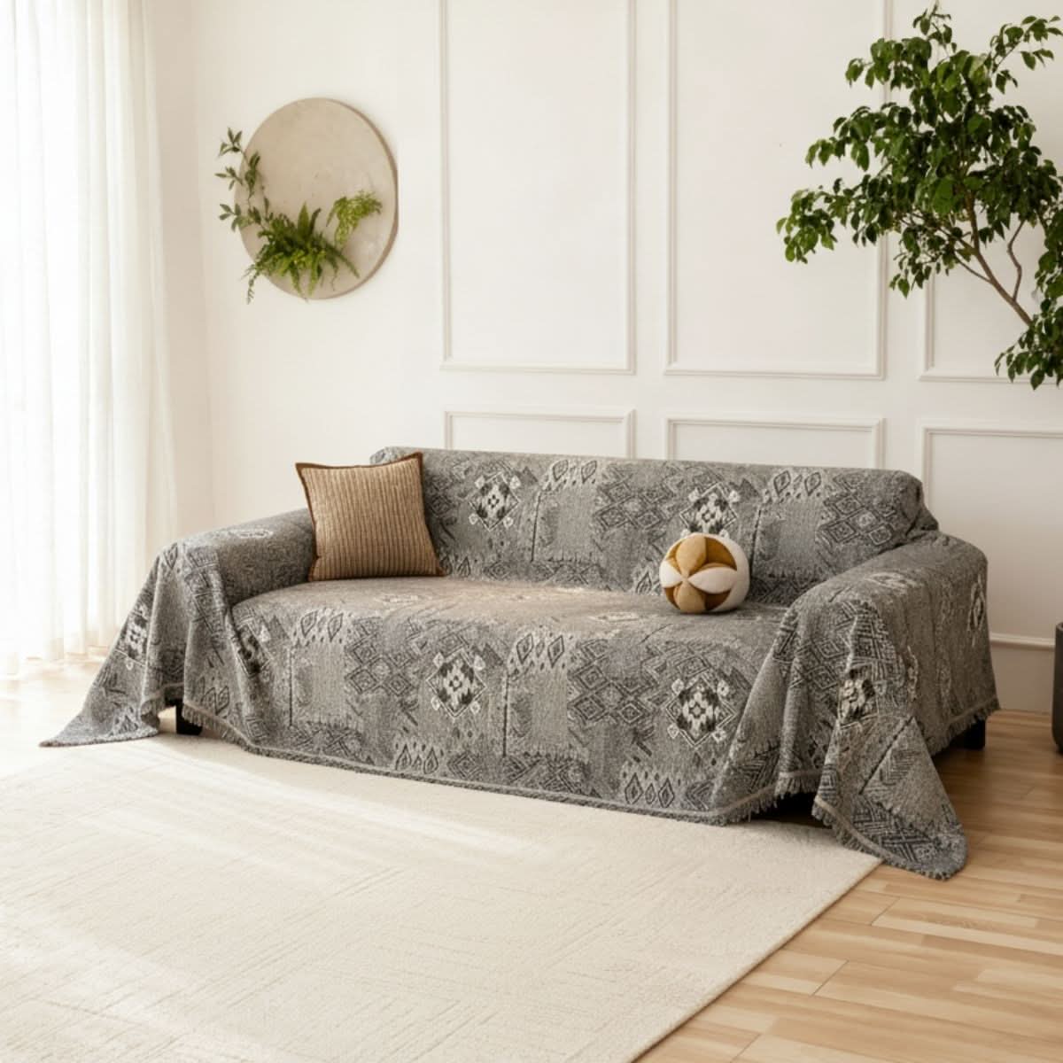 Pet Couch Cover - Rustic Bohemian Grey - Image 2