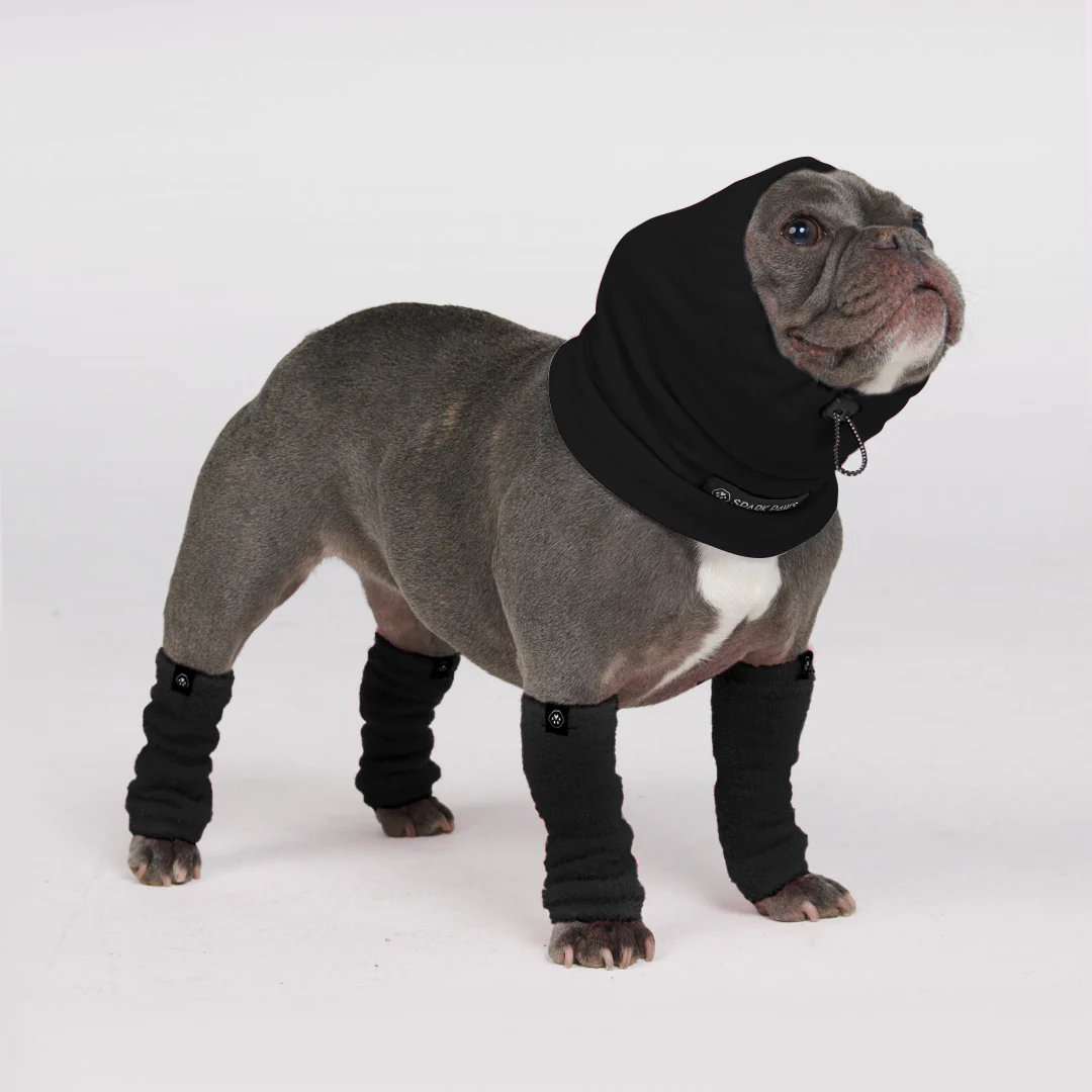 Stretchy Fleece Dog Leg Warmer Sleeves - Black - Image 3