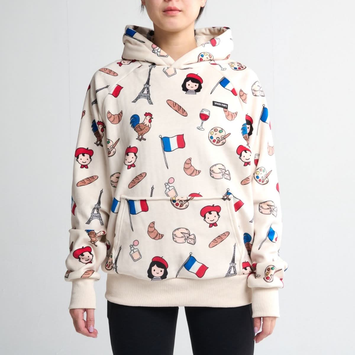 The France Human Hoodie - Beige - Image 2