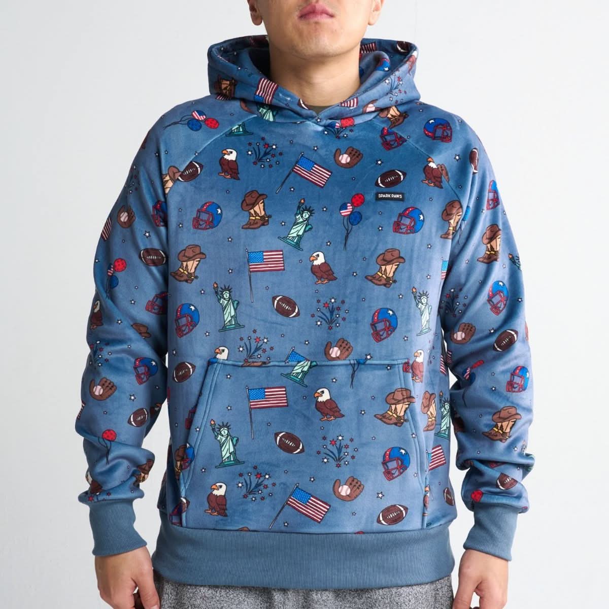 The USA Human Hoodie - Blue - Image 2
