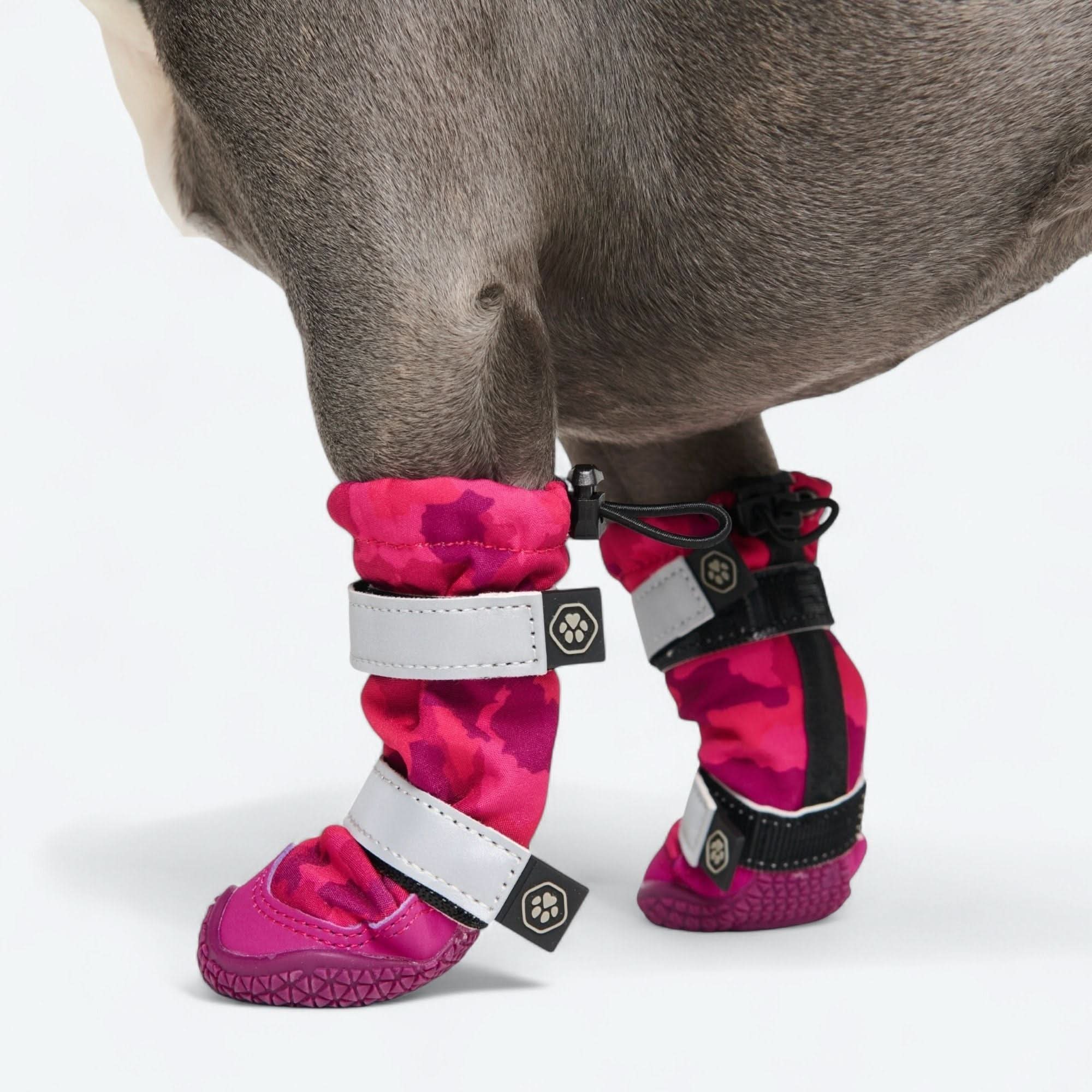 Dog Rainboots, Waterproof Dog Shoes - Fuchsia Camo - Image 6